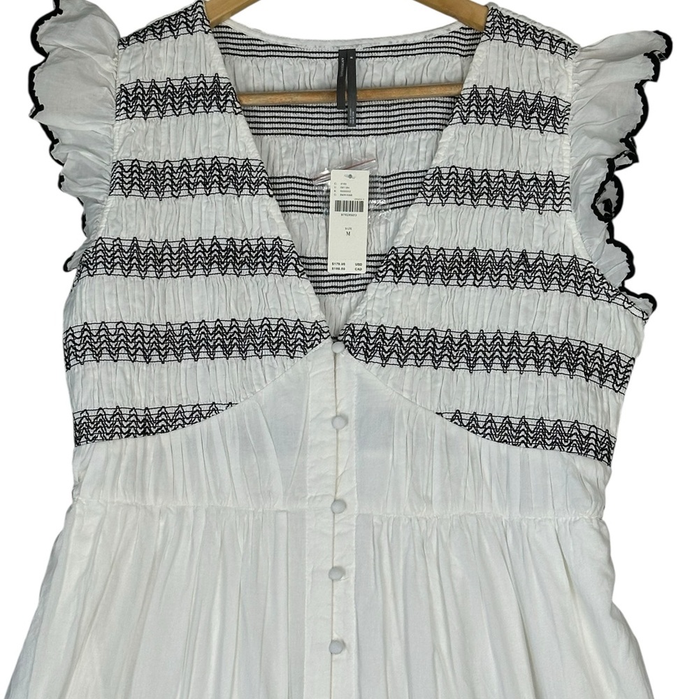 Anthropologie The Peregrine Midi Dress: Embroidered Smocked Edition Size M - Picture 5 of 13